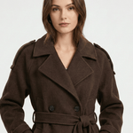 Velira Camille | Brown Blend Cropped Trench Jacket Camille | Ruda Mišinys Trumpa Paltinė Striukė