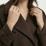 Velira Camille | Brown Blend Cropped Trench Jacket Camille | Ruda Mišinys Trumpa Paltinė Striukė