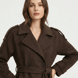 Velira Camille | Brown Blend Cropped Trench Jacket Camille | Ruda Mišinys Trumpa Paltinė Striukė