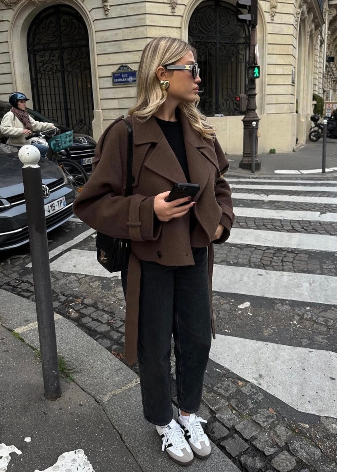 Velira Camille | Brown Blend Cropped Trench Jacket Camille | Ruda Mišinys Trumpa Paltinė Striukė