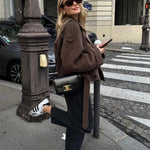 Velira Camille | Brown Blend Cropped Trench Jacket Camille | Ruda Mišinys Trumpa Paltinė Striukė