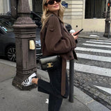 Velira Camille | Brown Blend Cropped Trench Jacket Camille | Ruda Mišinys Trumpa Paltinė Striukė