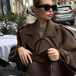 Velira Camille | Brown Blend Cropped Trench Jacket Camille | Ruda Mišinys Trumpa Paltinė Striukė