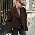 Velira Camille | Brown Blend Cropped Trench Jacket Camille | Ruda Mišinys Trumpa Paltinė Striukė