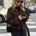 Velira Camille | Brown Blend Cropped Trench Jacket Camille | Ruda Mišinys Trumpa Paltinė Striukė