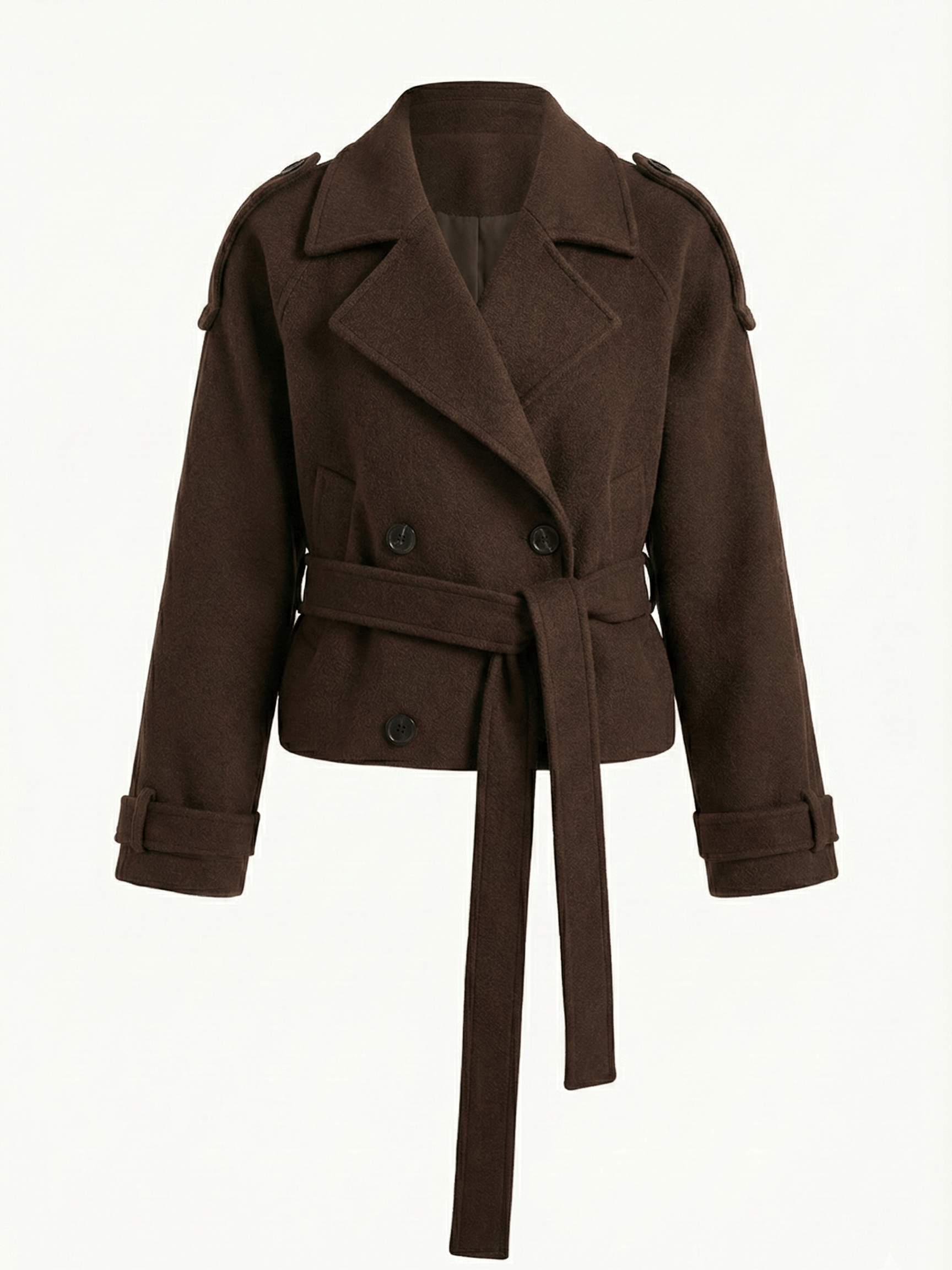 Velira Camille | Brown Blend Cropped Trench Jacket Ruda / S Camille | Ruda Mišinys Trumpa Paltinė Striukė