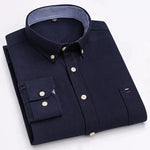 Velira Camisa Masculina Oxford Manga Longa Tamsiai Mėlyna / S Vyriška Oxford ilgomis rankovėmis marškiniai
