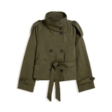Velira Cath | Short Belted Trench Coat Armijos žalia / S Cath | Trumpas diržinis lietpaltis
