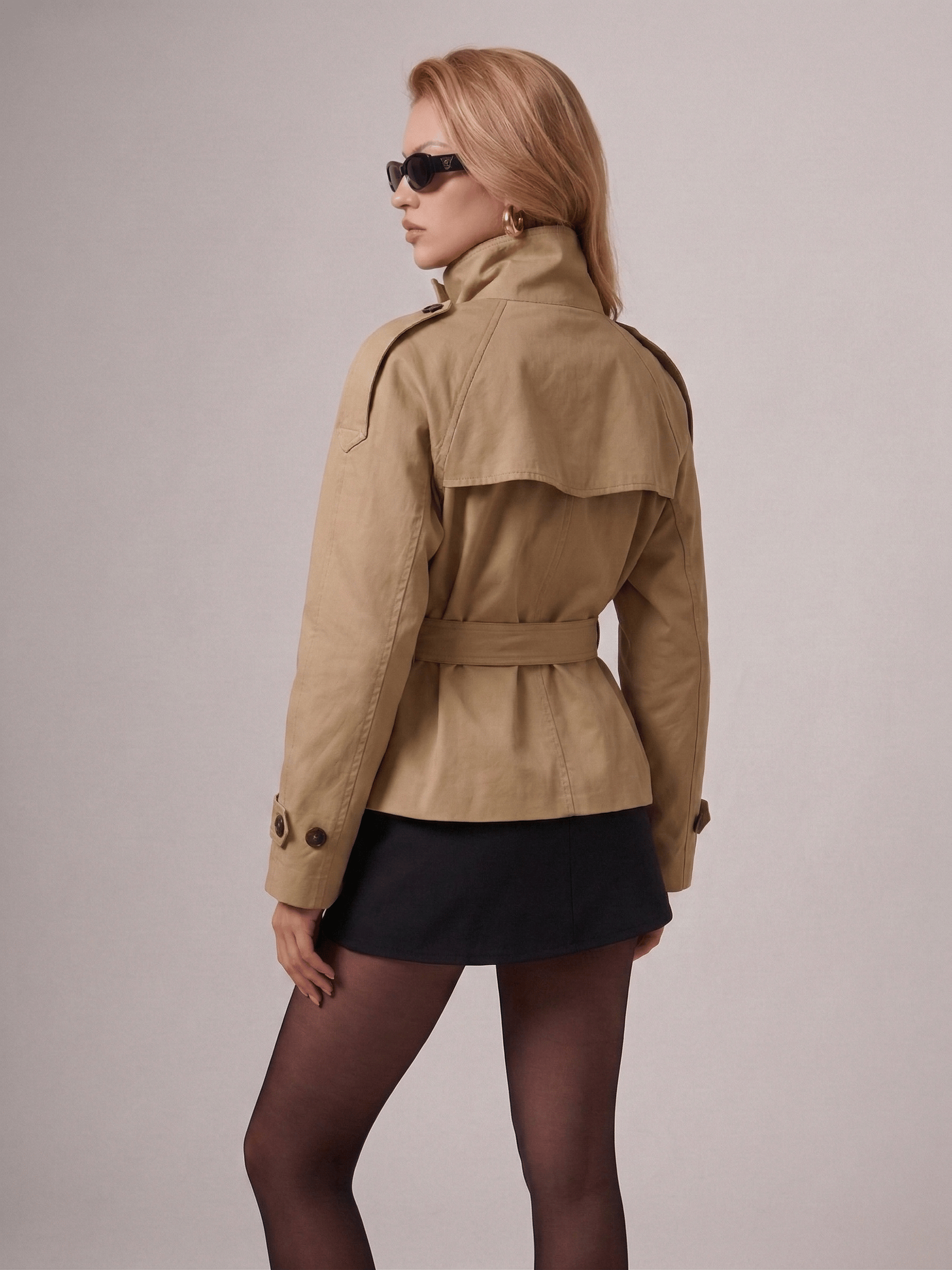 Velira Cath | Short Belted Trench Coat Cath | Trumpas diržinis lietpaltis