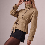 Velira Cath | Short Belted Trench Coat Cath | Trumpas diržinis lietpaltis