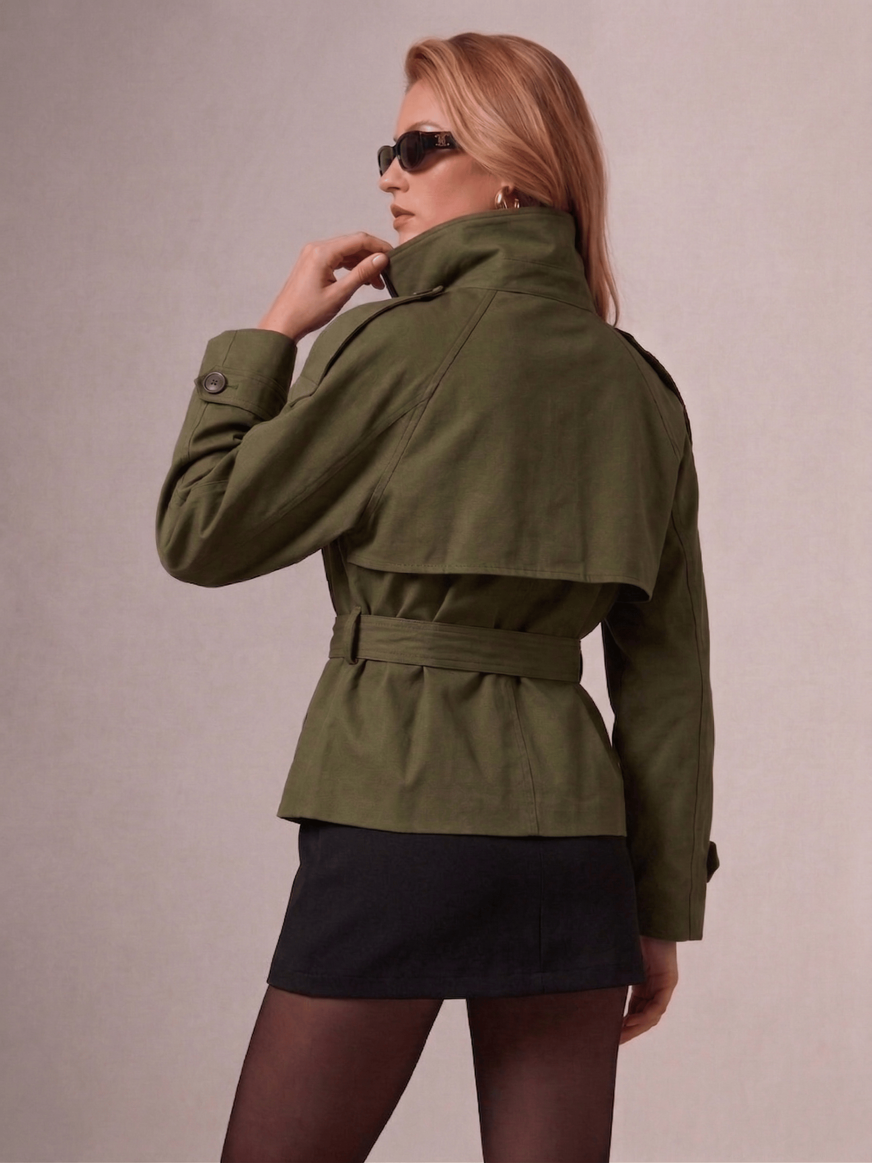 Velira Cath | Short Belted Trench Coat Cath | Trumpas diržinis lietpaltis