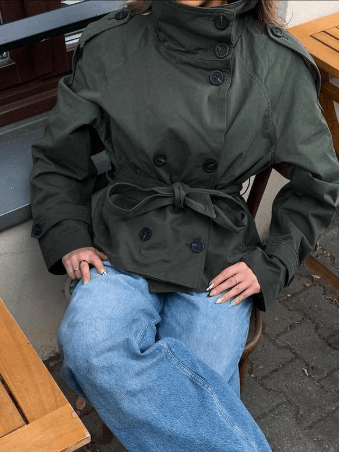 Velira Cath | Short Belted Trench Coat Cath | Trumpas diržinis lietpaltis
