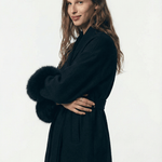 Velira Celine | Belted Coat with Faux Fur Cuffs Celine | Diržinė Striukė su Dirbtinės Odos Rankovėmis