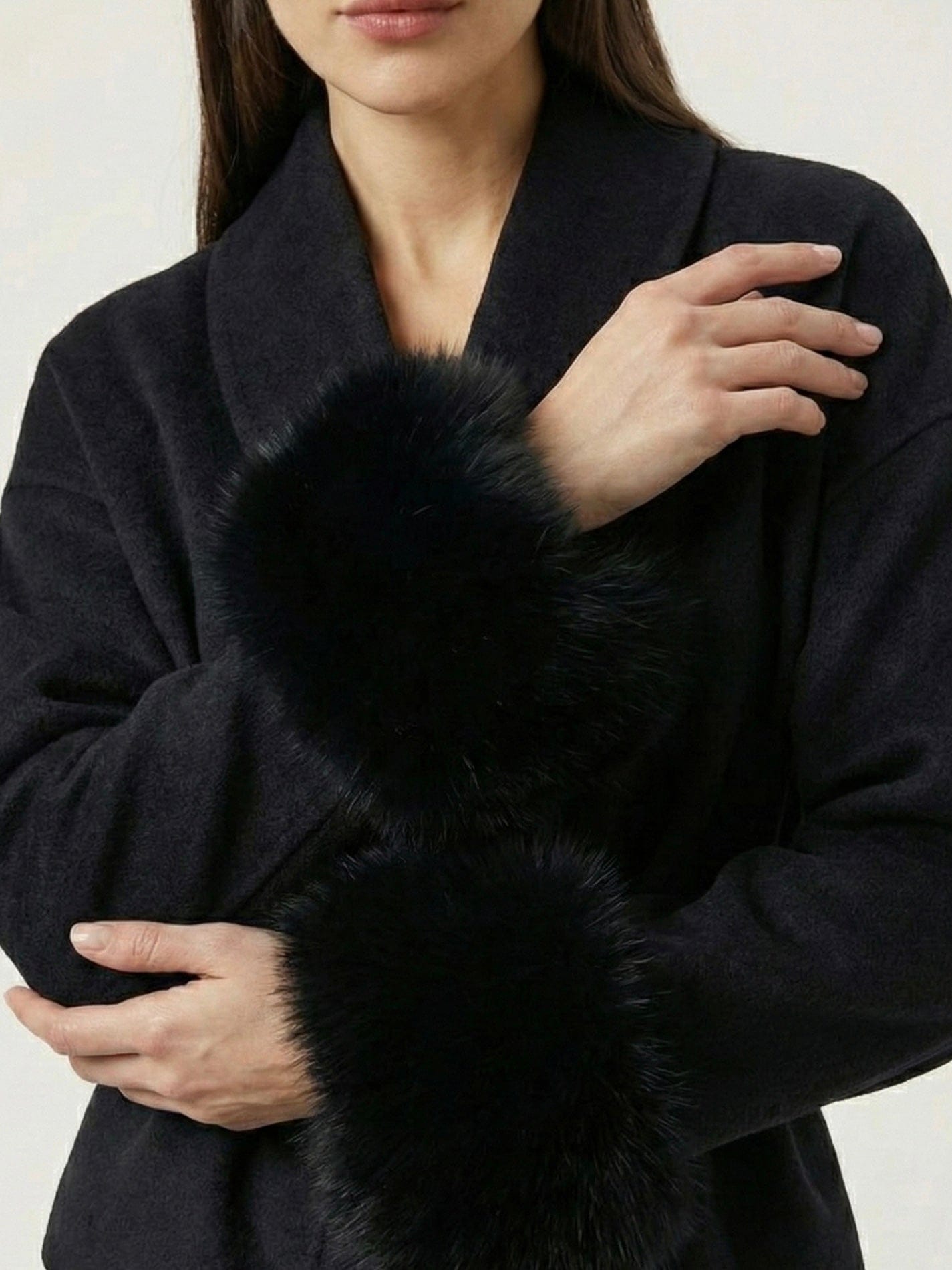 Velira Celine | Belted Coat with Faux Fur Cuffs Celine | Diržinė Striukė su Dirbtinės Odos Rankovėmis