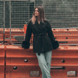 Velira Celine | Belted Coat with Faux Fur Cuffs Celine | Diržinė Striukė su Dirbtinės Odos Rankovėmis
