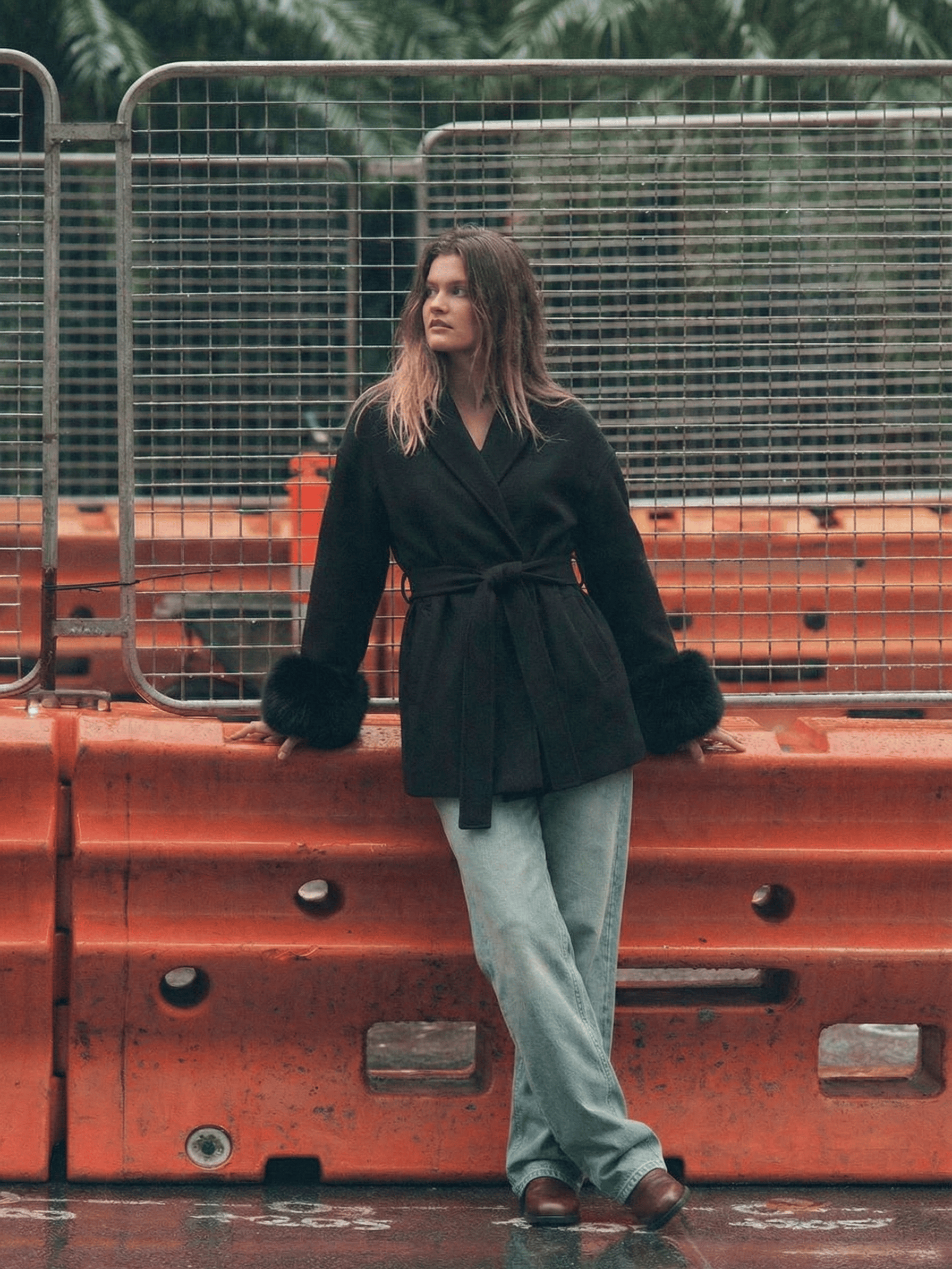 Velira Celine | Belted Coat with Faux Fur Cuffs Celine | Diržinė Striukė su Dirbtinės Odos Rankovėmis