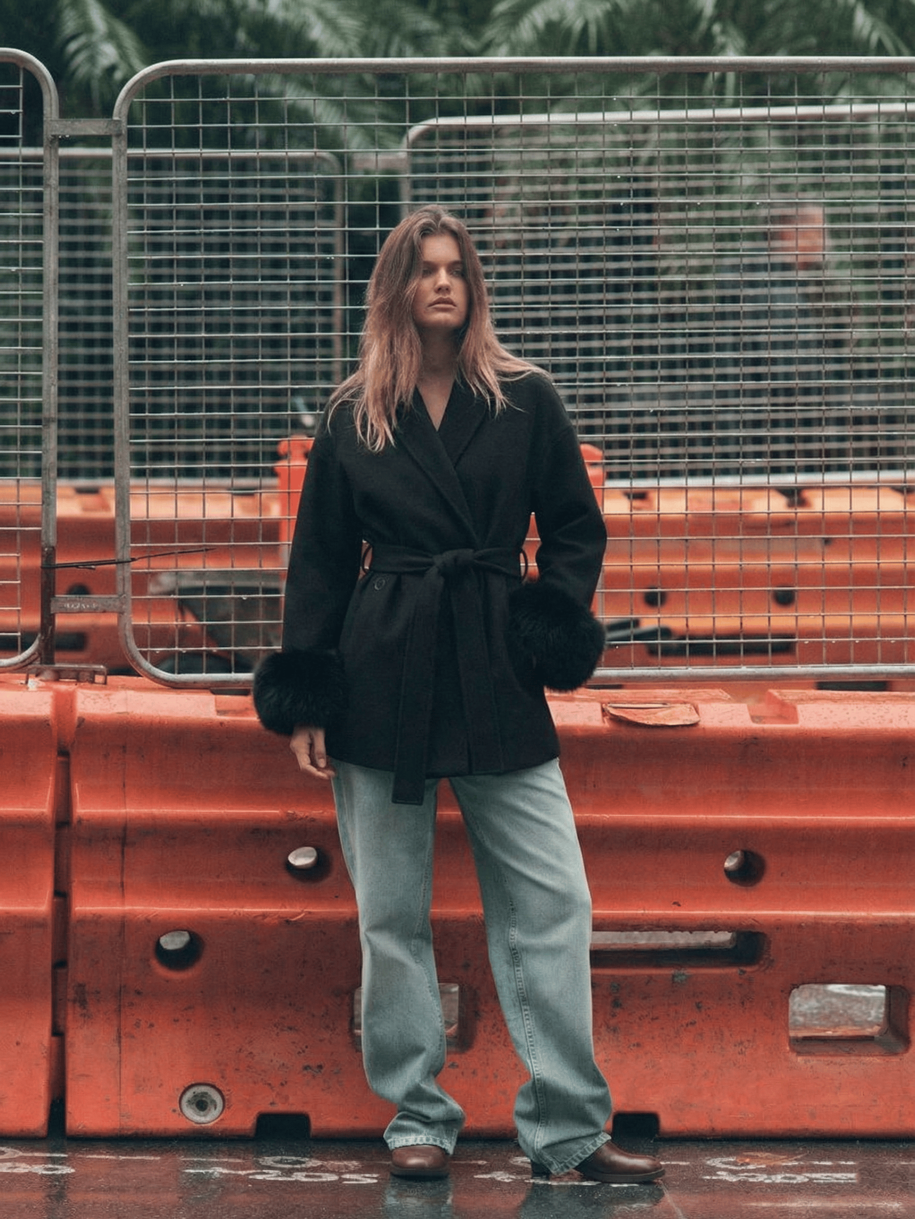 Velira Celine | Belted Coat with Faux Fur Cuffs Celine | Diržinė Striukė su Dirbtinės Odos Rankovėmis