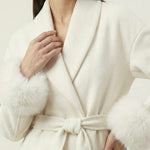 Velira Celine | Belted Coat with Faux Fur Cuffs Celine | Diržinė Striukė su Dirbtinės Odos Rankovėmis