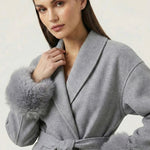 Velira Celine | Belted Coat with Faux Fur Cuffs Celine | Diržinė Striukė su Dirbtinės Odos Rankovėmis