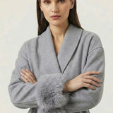 Velira Celine | Belted Coat with Faux Fur Cuffs Celine | Diržinė Striukė su Dirbtinės Odos Rankovėmis