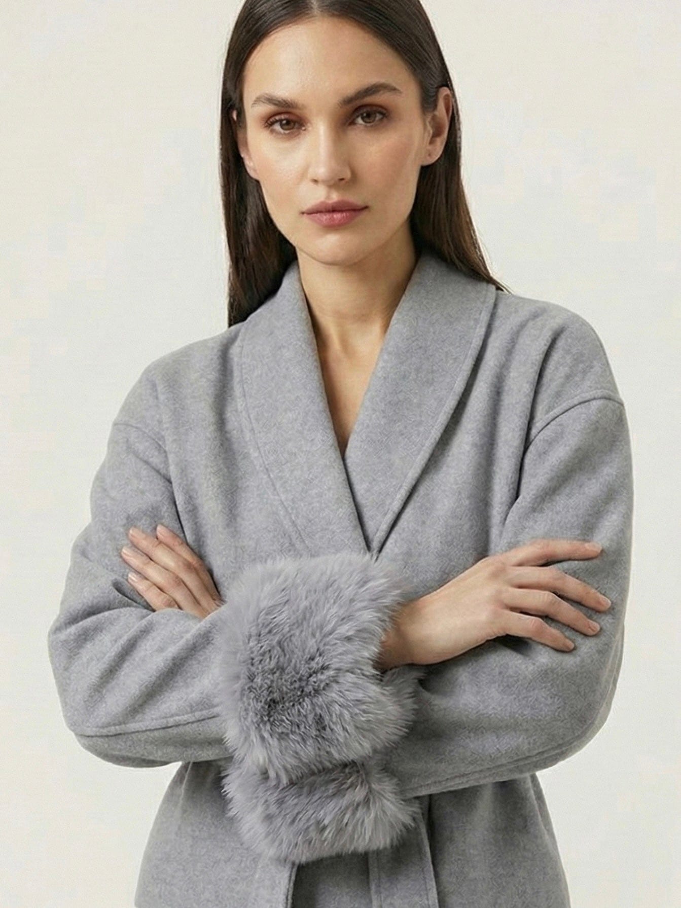 Velira Celine | Belted Coat with Faux Fur Cuffs Celine | Diržinė Striukė su Dirbtinės Odos Rankovėmis