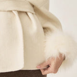 Velira Celine | Belted Coat with Faux Fur Cuffs Celine | Diržinė Striukė su Dirbtinės Odos Rankovėmis