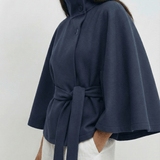 Velira Chloe | High-Neck Belted Cape Jacket Chloe | Aukštos Kaklo Diržinė Cape Striukė
