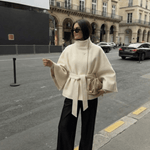 Velira Chloe | High-Neck Belted Cape Jacket Chloe | Aukštos Kaklo Diržinė Cape Striukė