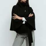 Velira Chloe | High-Neck Belted Cape Jacket Chloe | Aukštos Kaklo Diržinė Cape Striukė