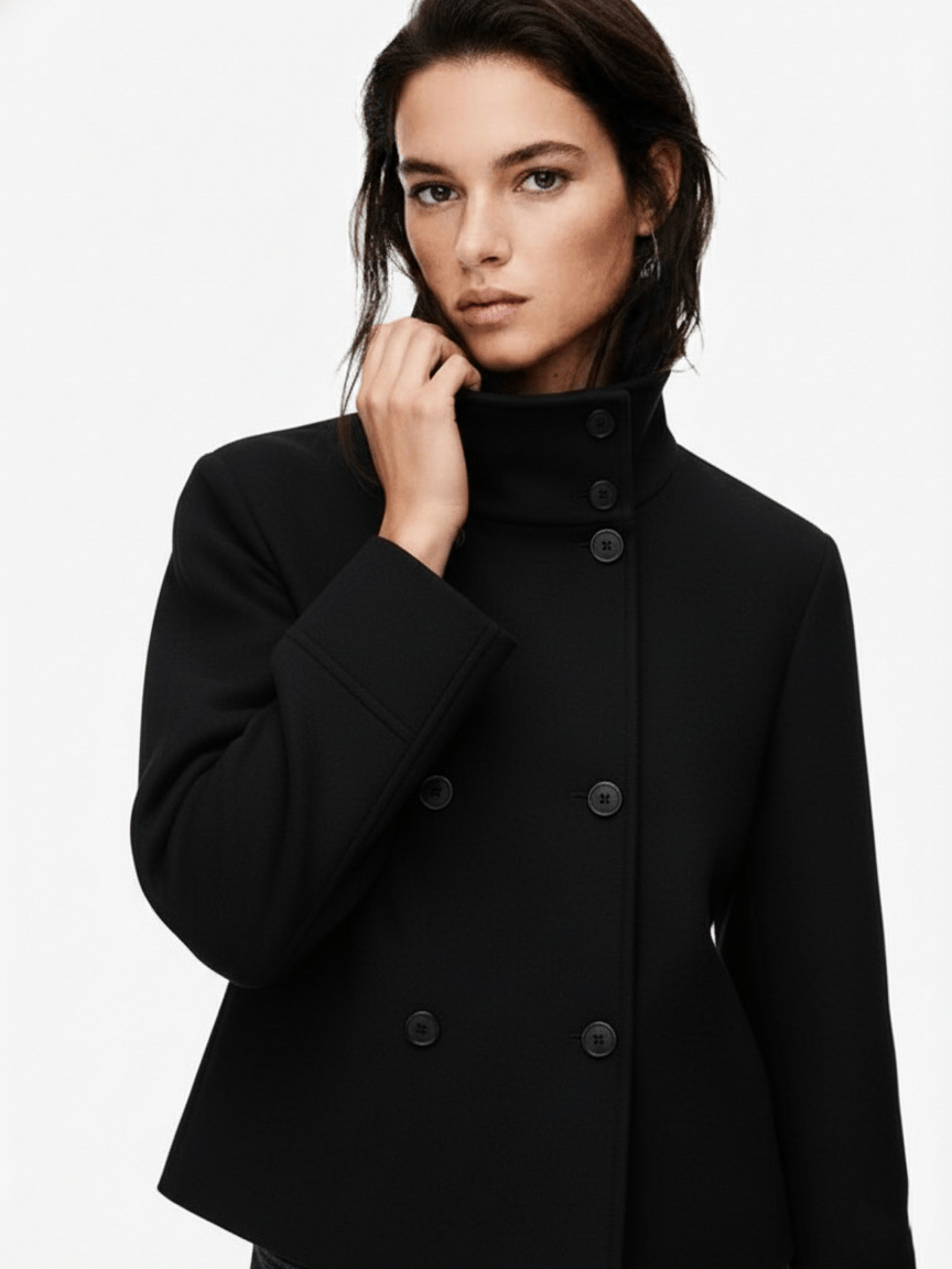 Velira Clara | Blend High-Neck Short Coat Clara | Mišinio Aukštu Kaklu Trumpas Paltas