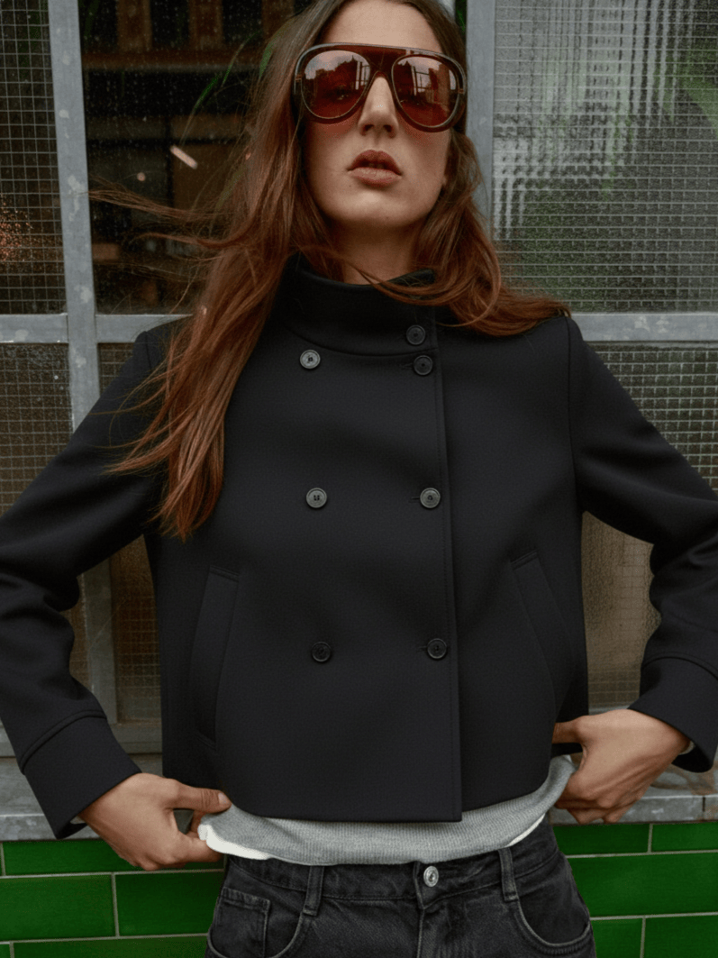Velira Clara | Blend High-Neck Short Coat Clara | Mišinio Aukštu Kaklu Trumpas Paltas