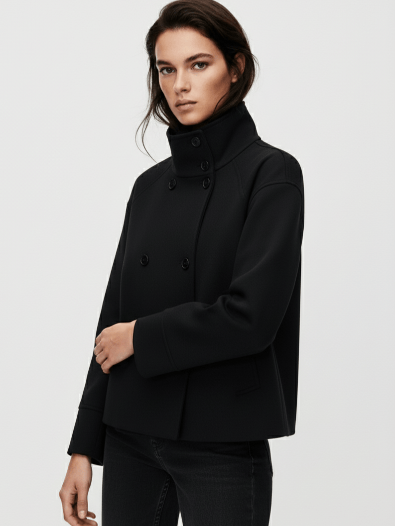 Velira Clara | Blend High-Neck Short Coat Clara | Mišinio Aukštu Kaklu Trumpas Paltas