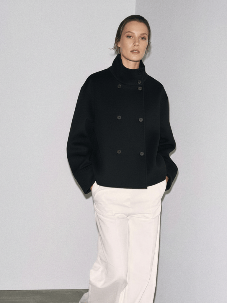 Velira Clara | Blend High-Neck Short Coat Clara | Mišinio Aukštu Kaklu Trumpas Paltas