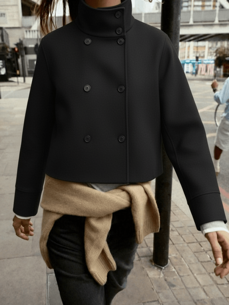 Velira Clara | Blend High-Neck Short Coat Clara | Mišinio Aukštu Kaklu Trumpas Paltas