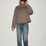 Velira Clara | Blend High-Neck Short Coat Clara | Mišinio Aukštu Kaklu Trumpas Paltas