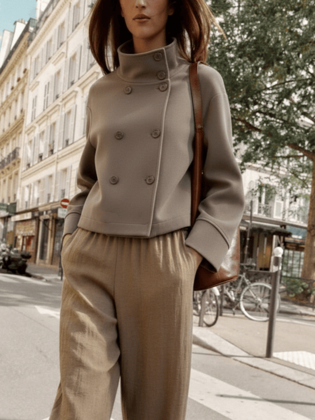 Velira Clara | Blend High-Neck Short Coat Clara | Mišinio Aukštu Kaklu Trumpas Paltas