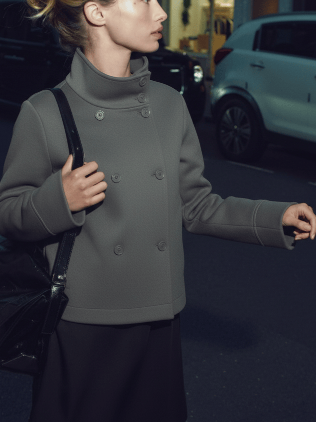 Velira Clara | Blend High-Neck Short Coat Clara | Mišinio Aukštu Kaklu Trumpas Paltas