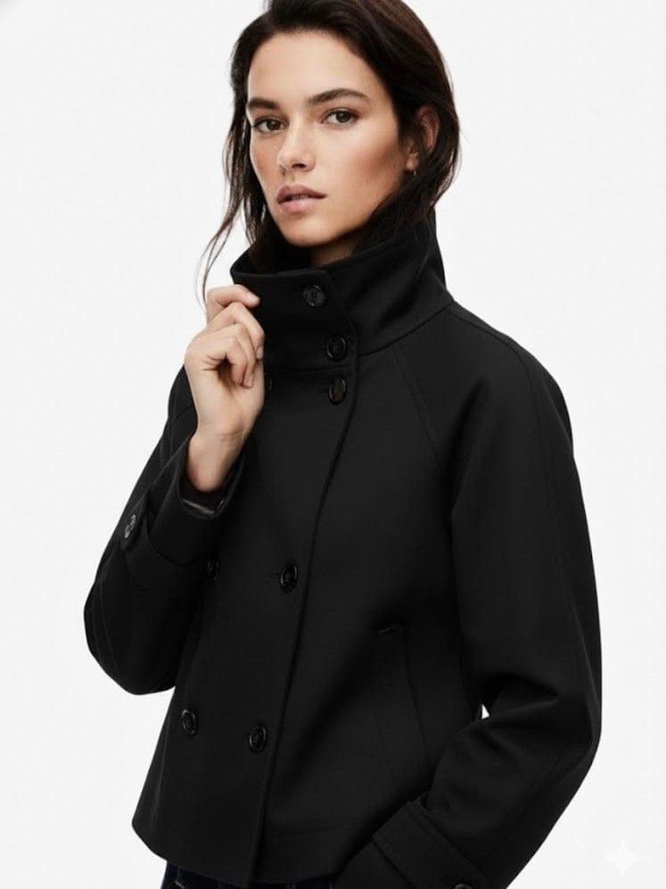 Velira Clara | Blend High-Neck Short Coat Clara | Mišinio Aukštu Kaklu Trumpas Paltas