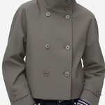 Velira Clara | Blend High-Neck Short Coat Pilka / S Clara | Mišinio Aukštu Kaklu Trumpas Paltas