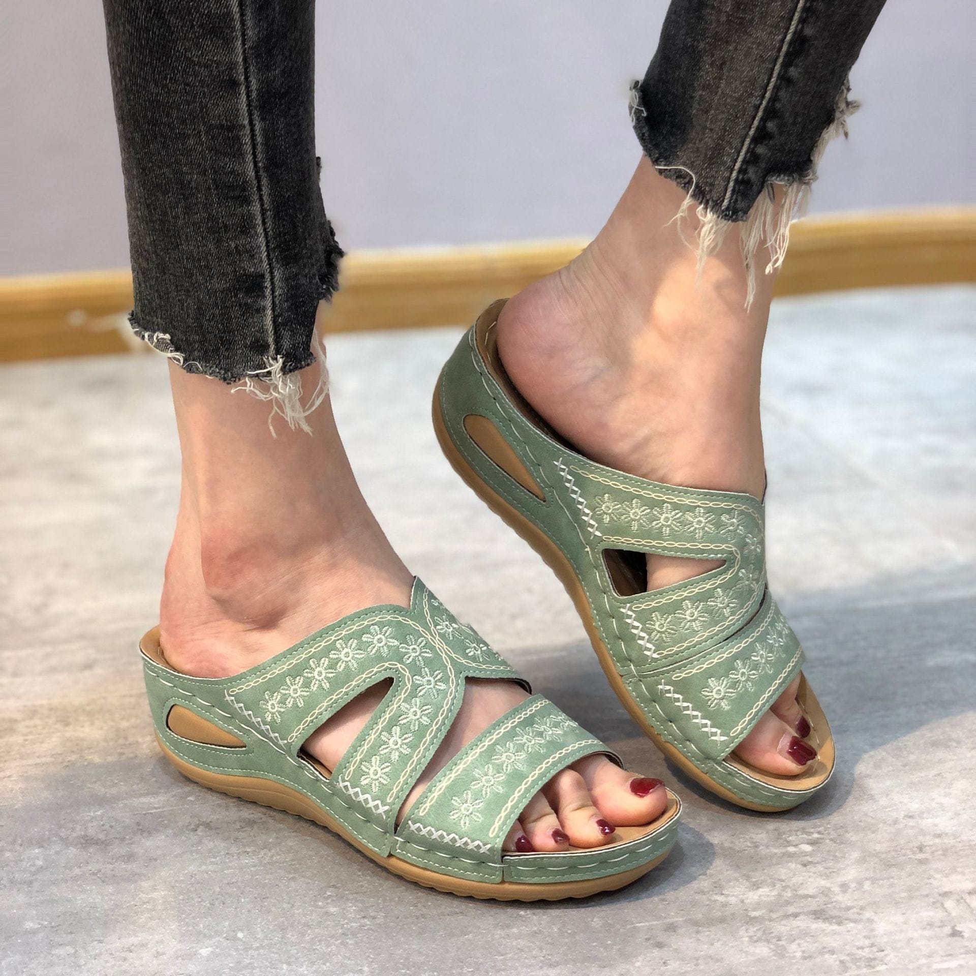 Velira Closing Under 59.99 Žalia / 4 (EU35) Emma - Ortopediniai sandalai