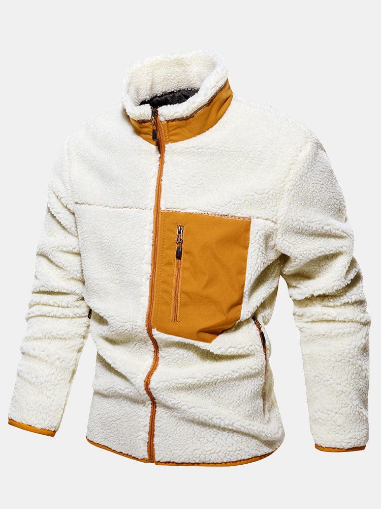 Velira Coats & Jackets balta / S Hoooyi Užtrauktukinė Teddy Dirbtinio Kailio Striukė
