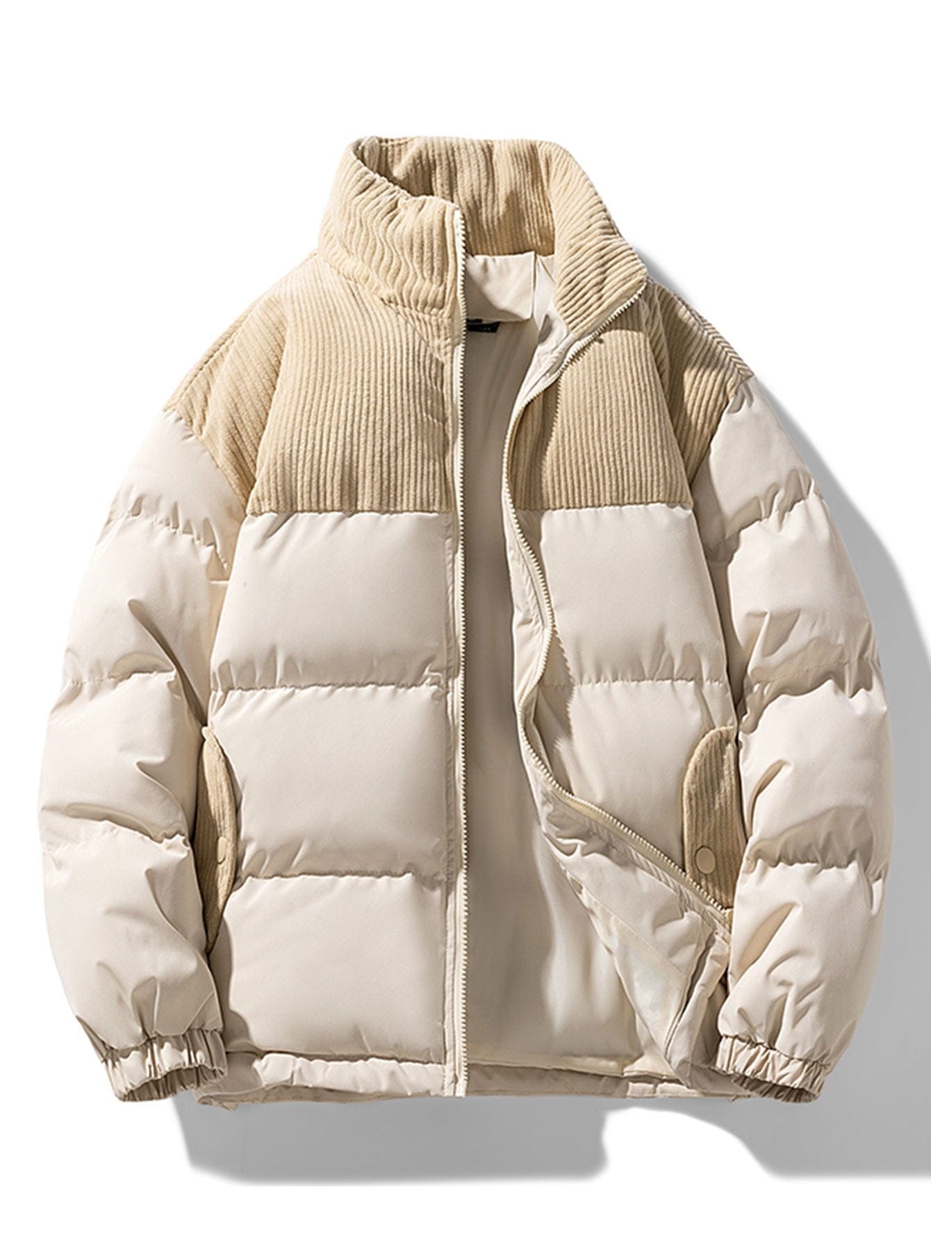 Velira Coats & Jackets bežinė / S Kordūro Pataisytas Užtrauktukas Pūkinis Paltas