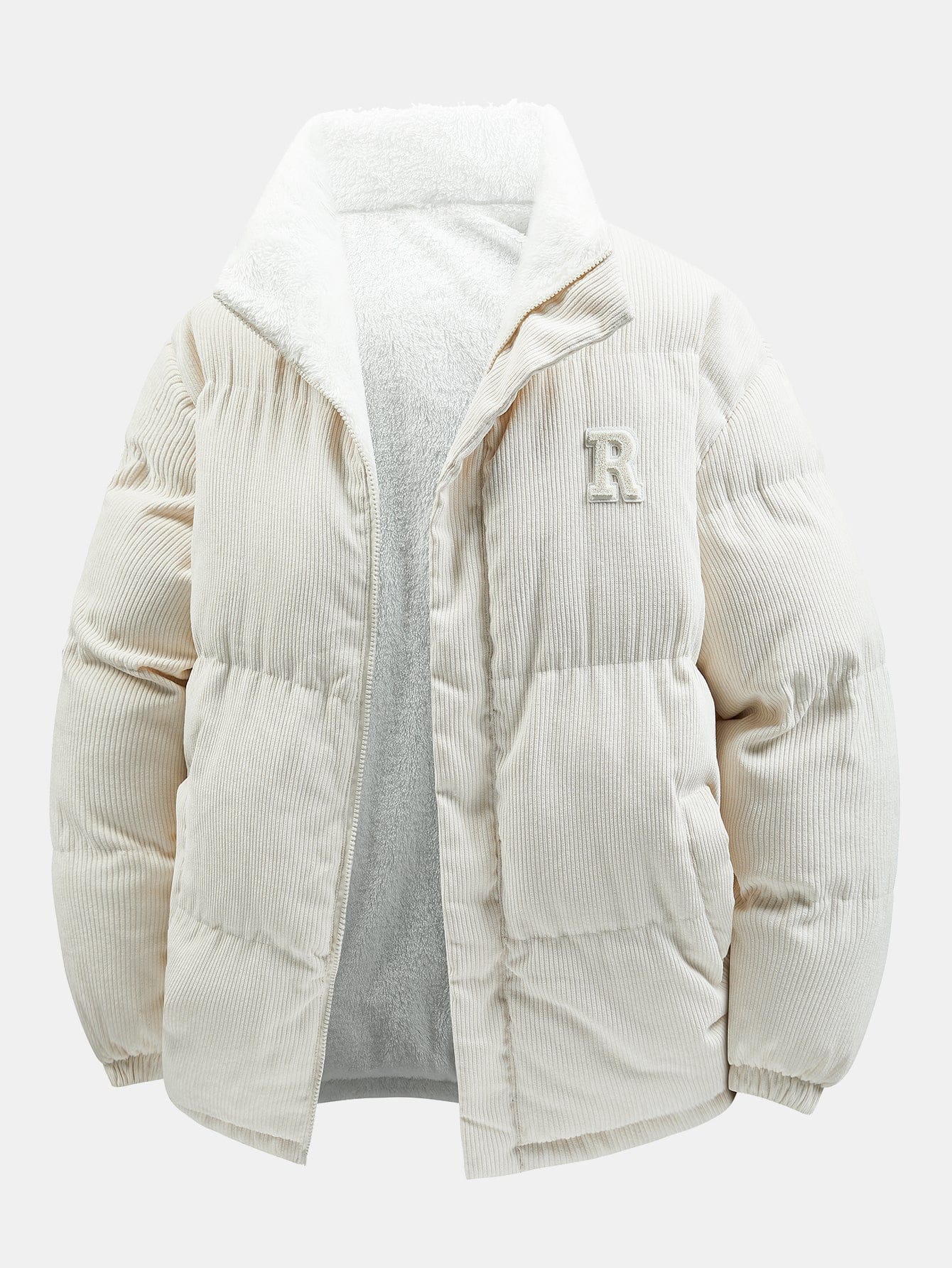 Velira Coats & Jackets bežinė / XS Apverčiamas Teddy Fleece Kordūrojo Paltas