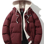 Velira Coats & Jackets bordo / S Kontrasto užtrauktukas su gobtuvu pūkinė striukė