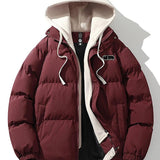 Velira Coats & Jackets bordo / S Kontrasto užtrauktukas su gobtuvu pūkinė striukė