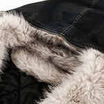 Velira Coats & Jackets Boxy dirbtinio kailio apykaklė plaunamo džinsinio audinio striukė su gobtuvu