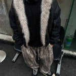 Velira Coats & Jackets Boxy dirbtinio kailio apykaklė plaunamo džinsinio audinio striukė su gobtuvu