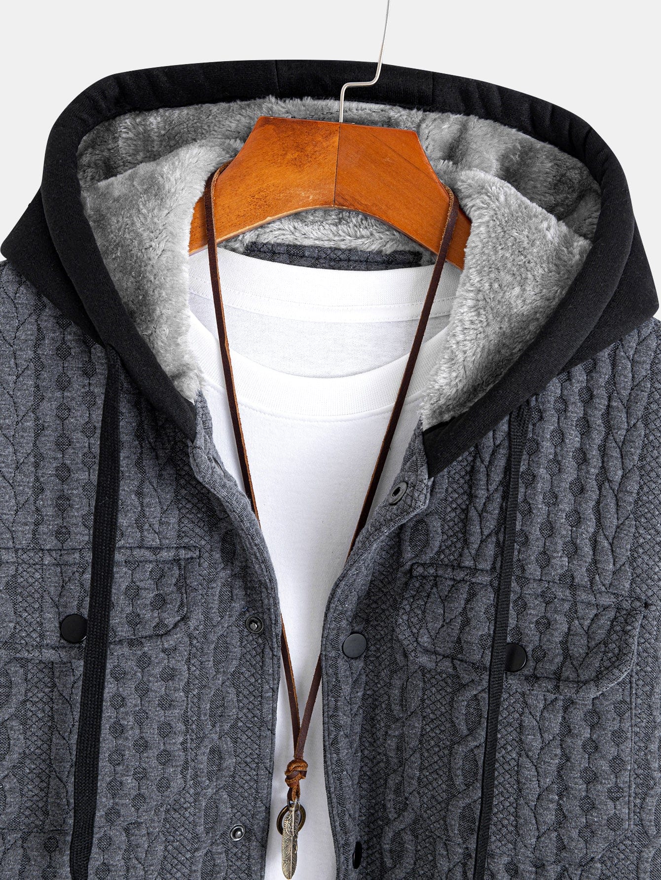 Velira Coats & Jackets Dirbtinio kailio pamušalu suktas džinsinis gobtuvas