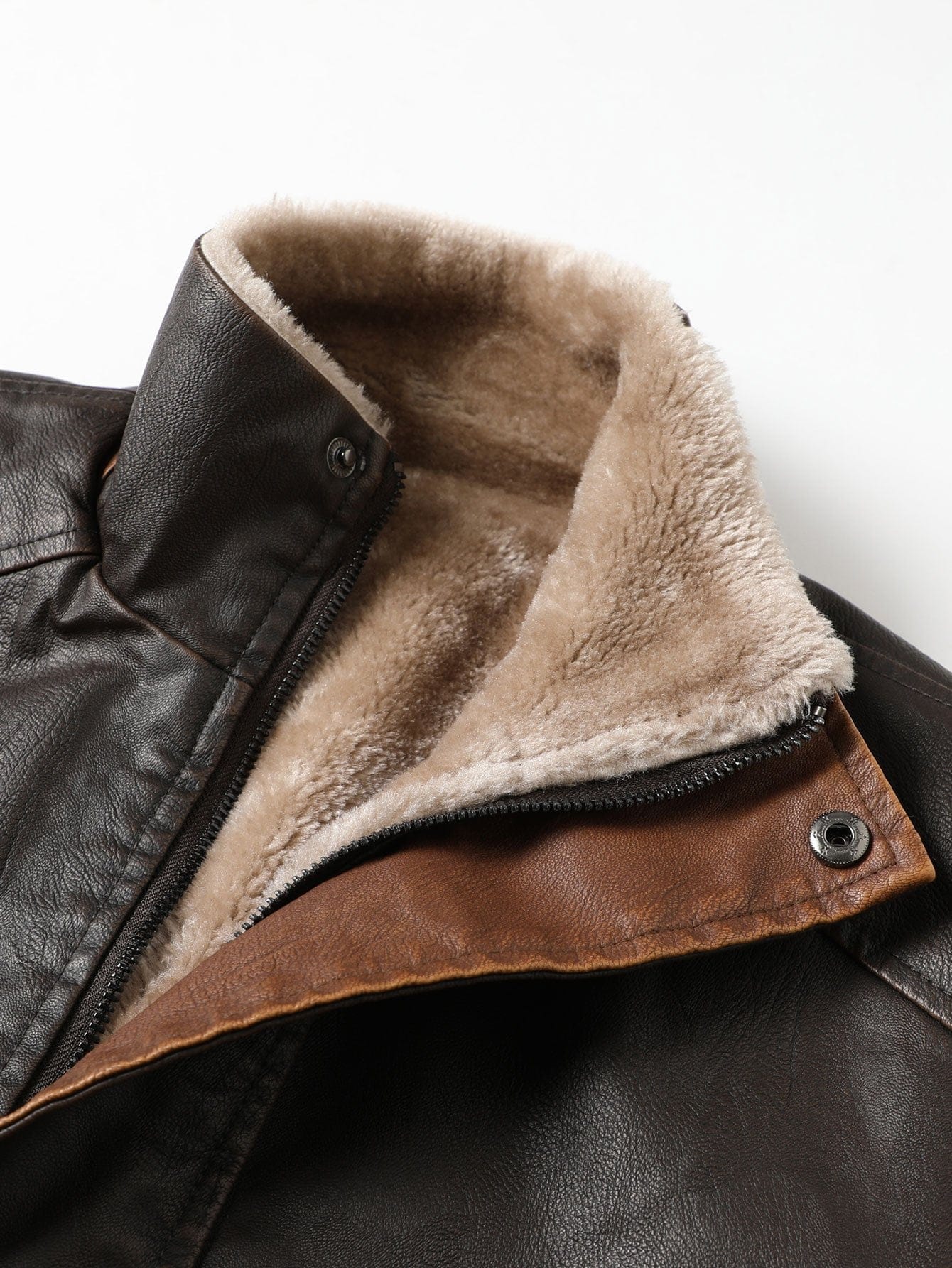 Velira Coats & Jackets Ilgas dirbtinio kailio PU odos paltas