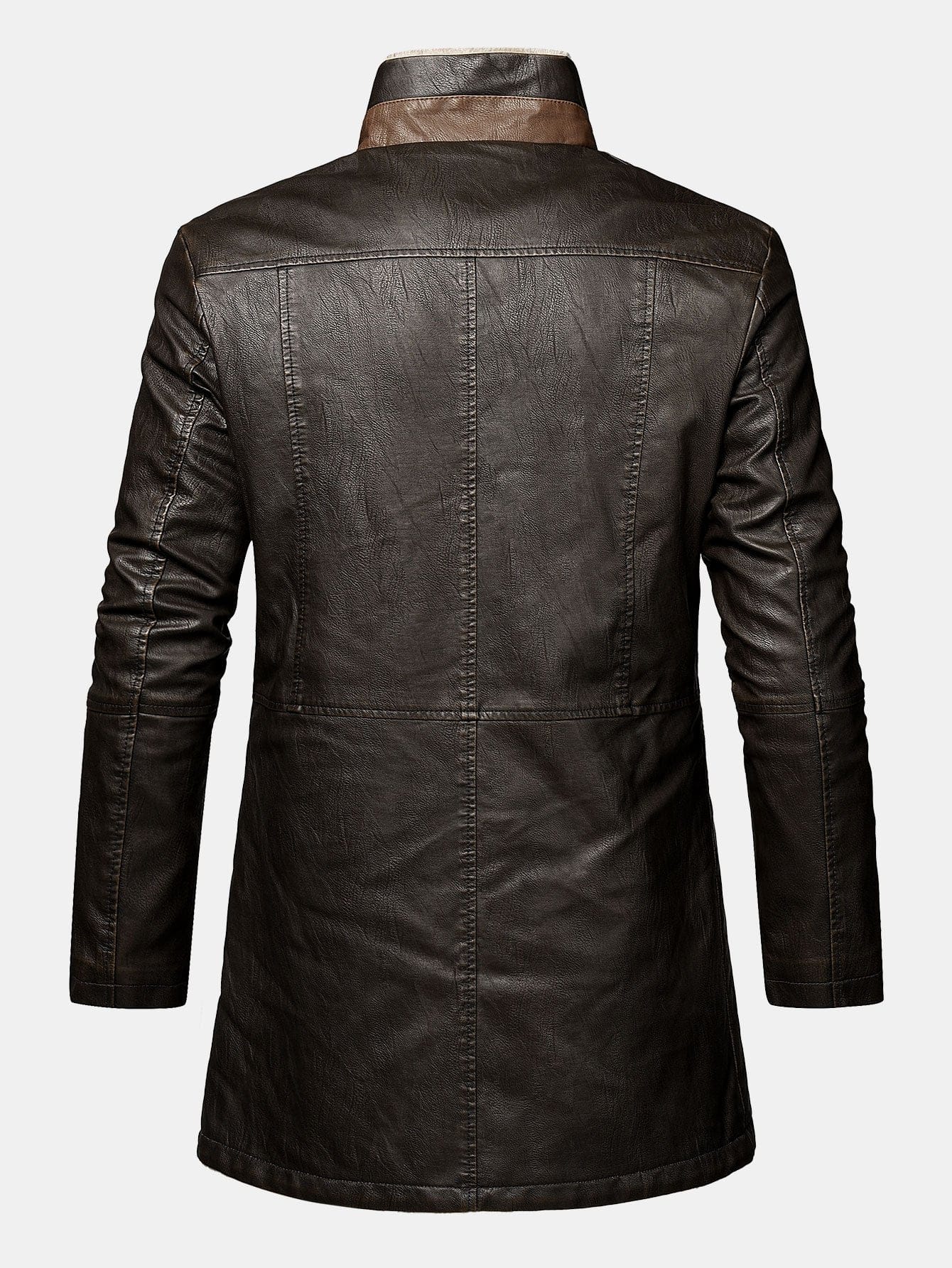Velira Coats & Jackets Ilgas dirbtinio kailio PU odos paltas